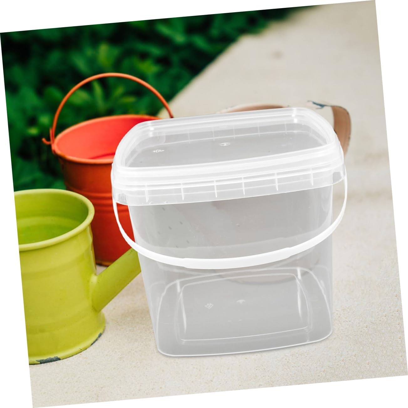 Amazon｜OUNONA 透明 バケツ 2個セット 5L 四角い プラスチック製 蓋